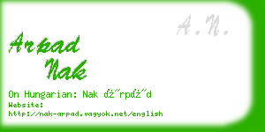 arpad nak business card